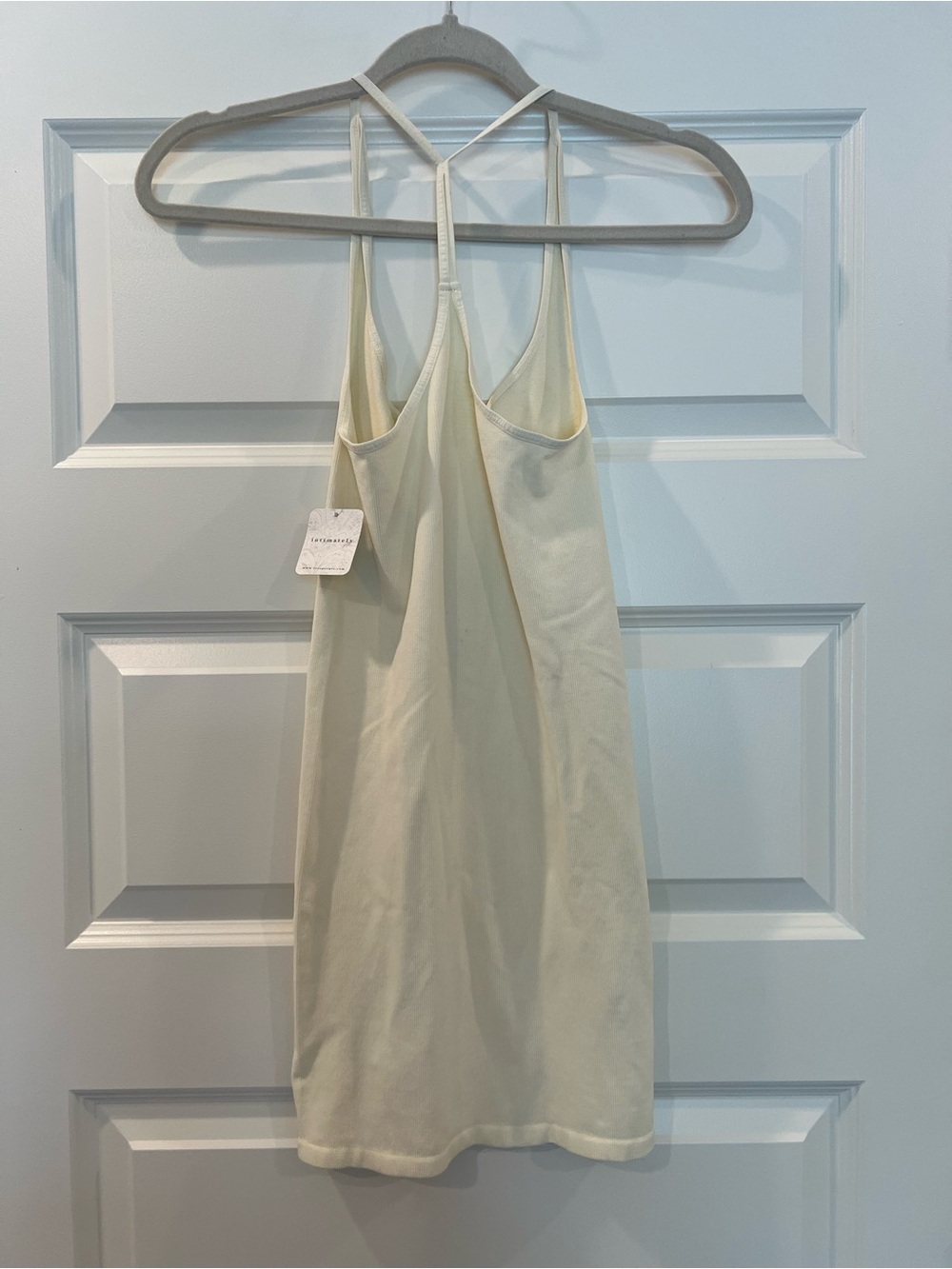 Free People Intimately Ivory Ribbed Racerback Tunic Tank XS/S NWT - Picture 4 of 10